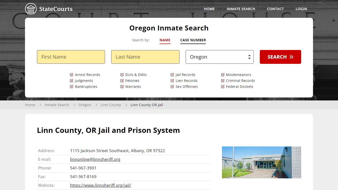 Linn County OR Jail Inmate Records Search, Oregon - StateCourts